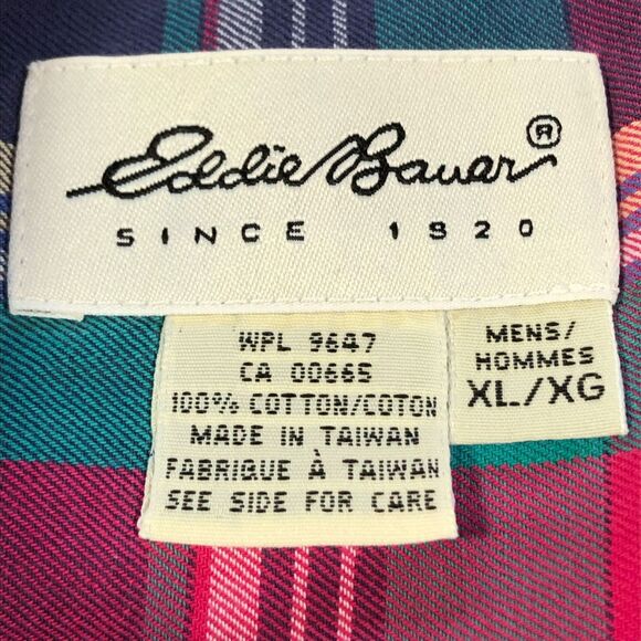 Eddie Bauer Plaid Cotton XL Casual Button-Up Shirt - Picture 2 of 7